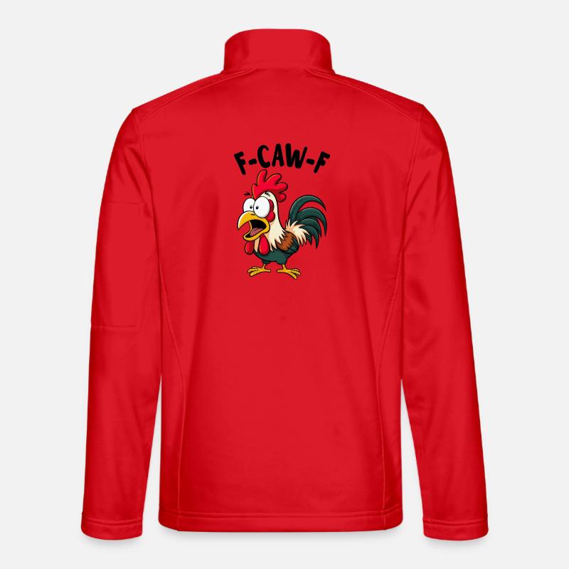 F CAW F Rooster Screaming Meme - Unisex Softshelljacke - Rot