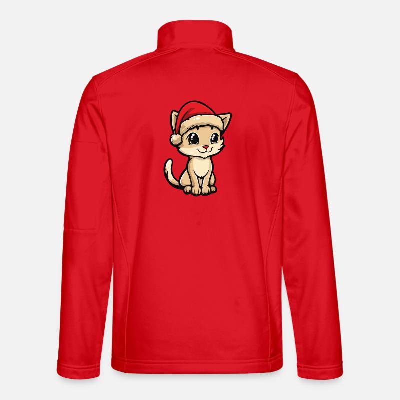 Cat Christmas - Unisex Softshell Jacket - red