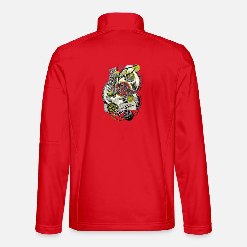 Kaleidoscopic plant graphics - Unisex Softshell Jacket - red