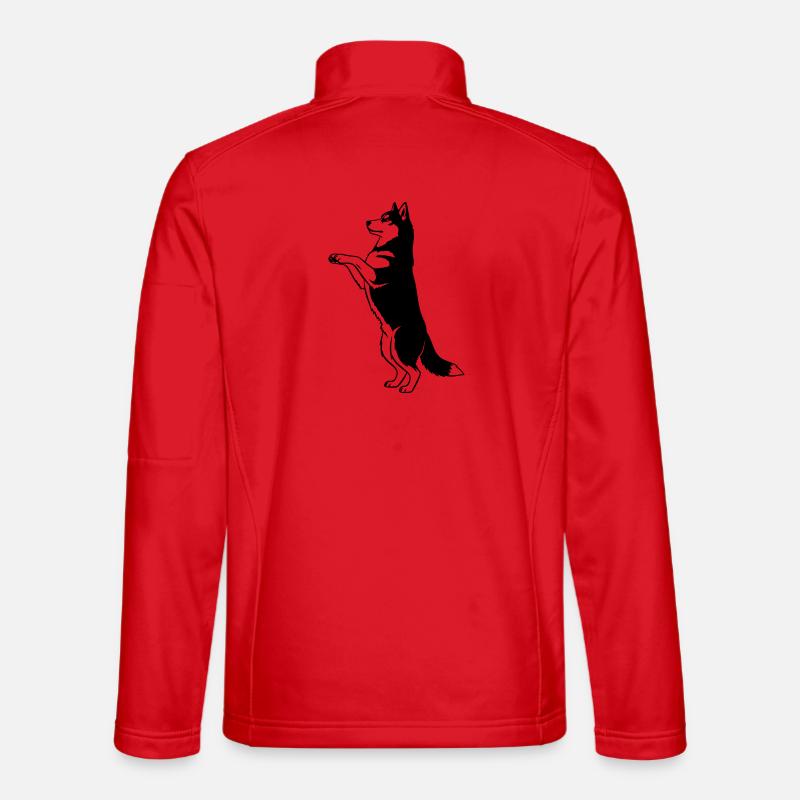 Stehender Hund Silhouette Vector - Unisex Softshelljacke - Rot