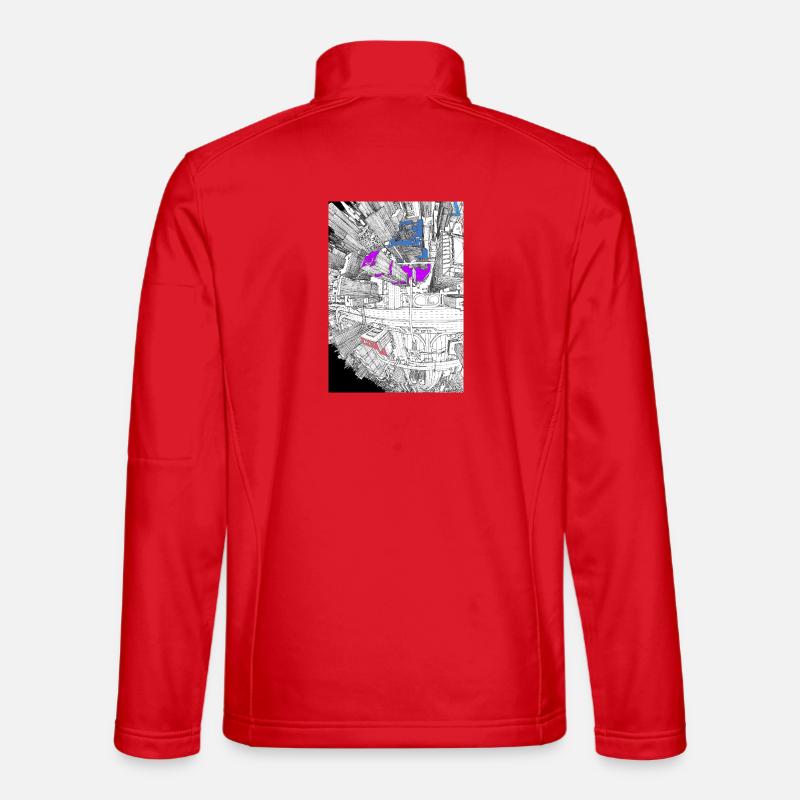 Fish Eye Skyscrapers - Unisex Softshell Jacket - red