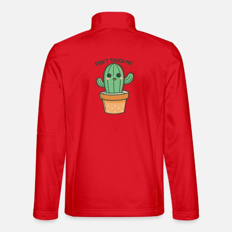 Funny Cactus Don't Touch - Unisex Softshell Jacket - red