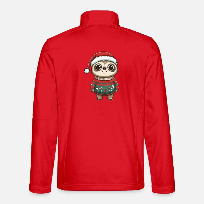 Faultier Weihnachten Xmas - Unisex Softshelljacke - Rot