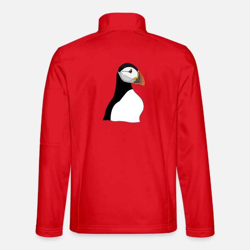 Puffin Head Print - Unisex Softshelljacke - Rot