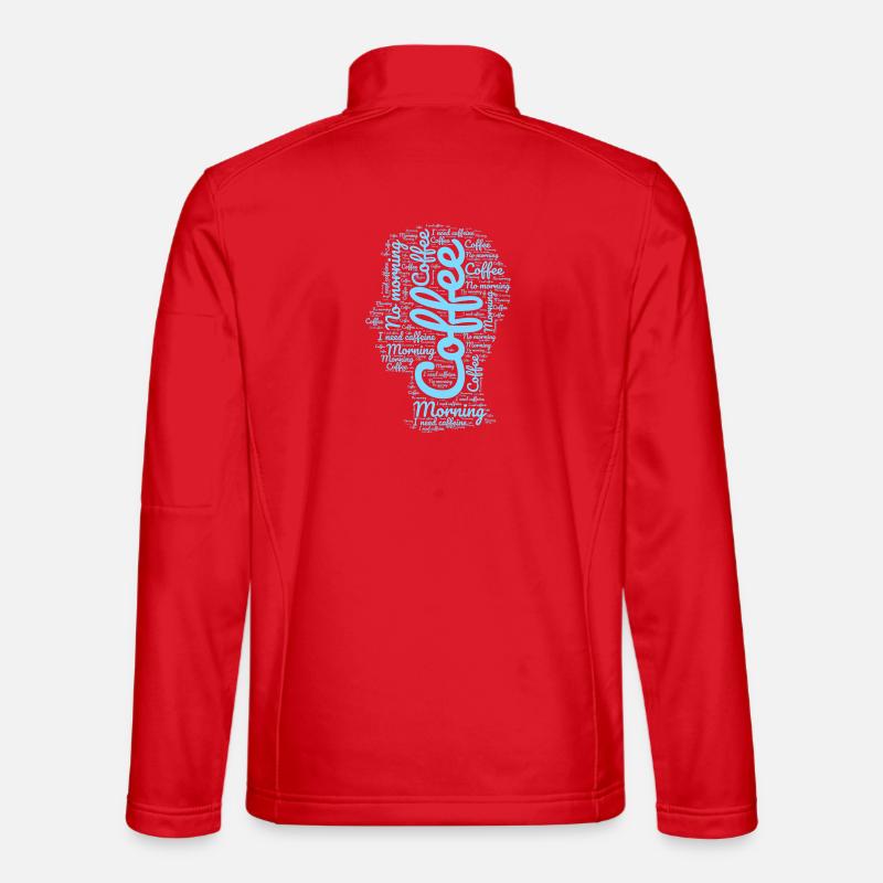 Morning Coffee in Lettering - Unisex Softshell Jacket - red