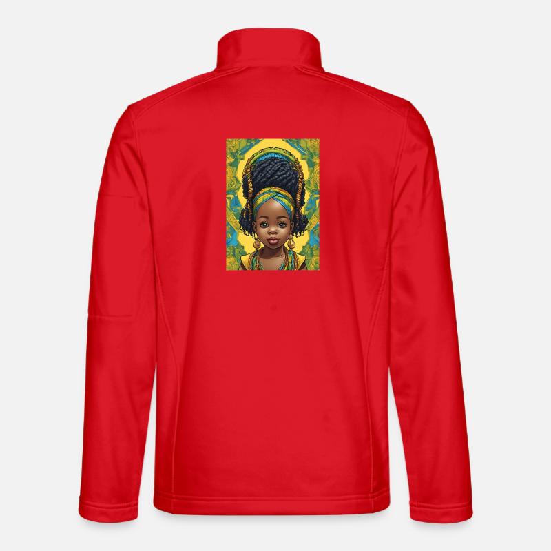 Afro Rastafari Porträtkind - Unisex Softshelljacke - Rot