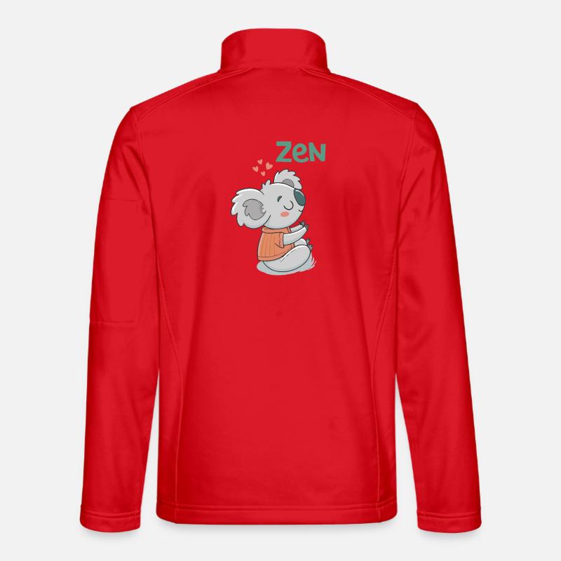 Koala Zen in Orange Sweater - Unisex Softshell Jacket - red