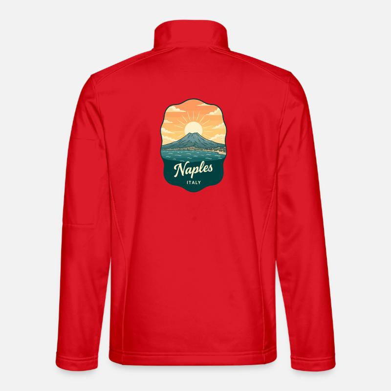 Neapel Mount Vesuvius Retro Reiseabzeichen Unisex Softshelljacke