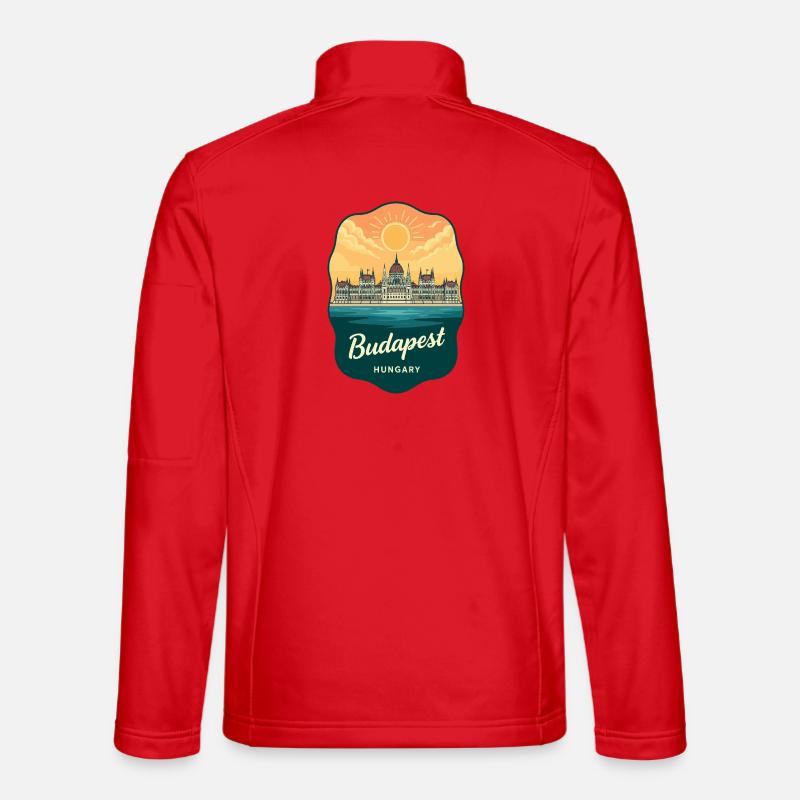Budapester Parlament Vintage Sunset Abzeichen Unisex Softshelljacke