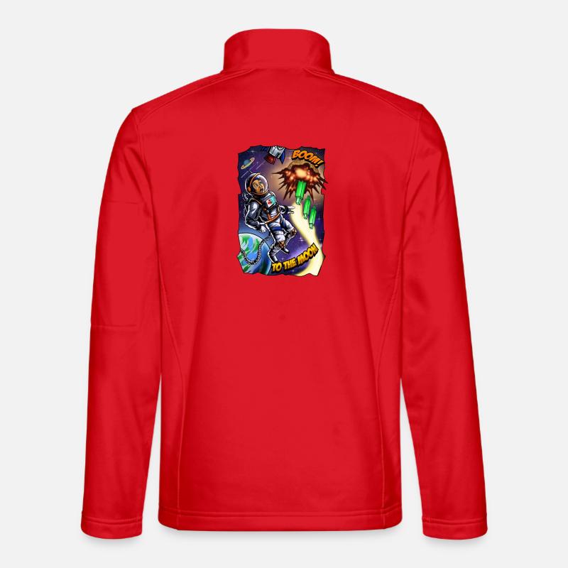 Moon Adventure: Astronaut Comic - Unisex Softshell Jacket - red