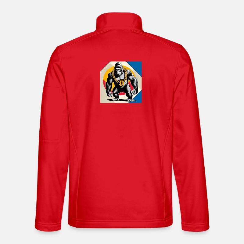 Bitcoin Gorilla Chain Hero - Unisex Softshell Jacket - red