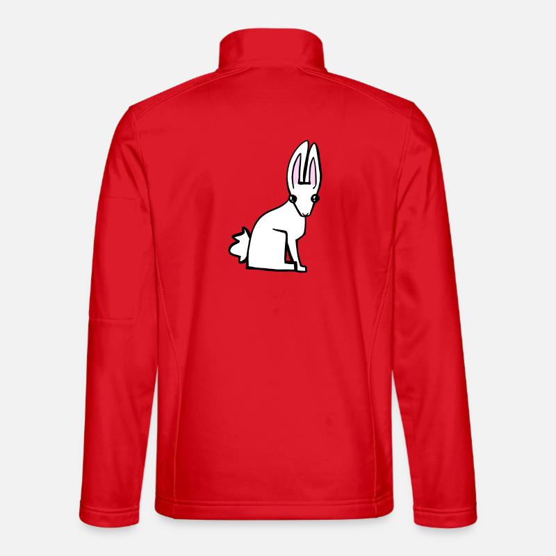 white bunny - Unisex Softshell Jacket - red