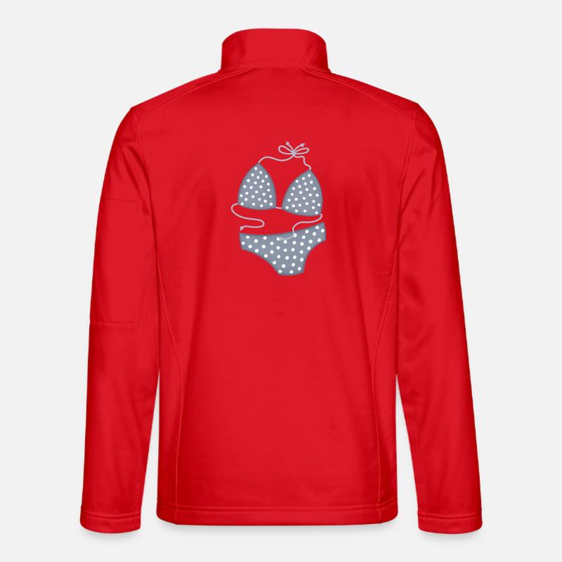 PolkaDot Bikini Pattern - Unisex Softshell Jacket - red