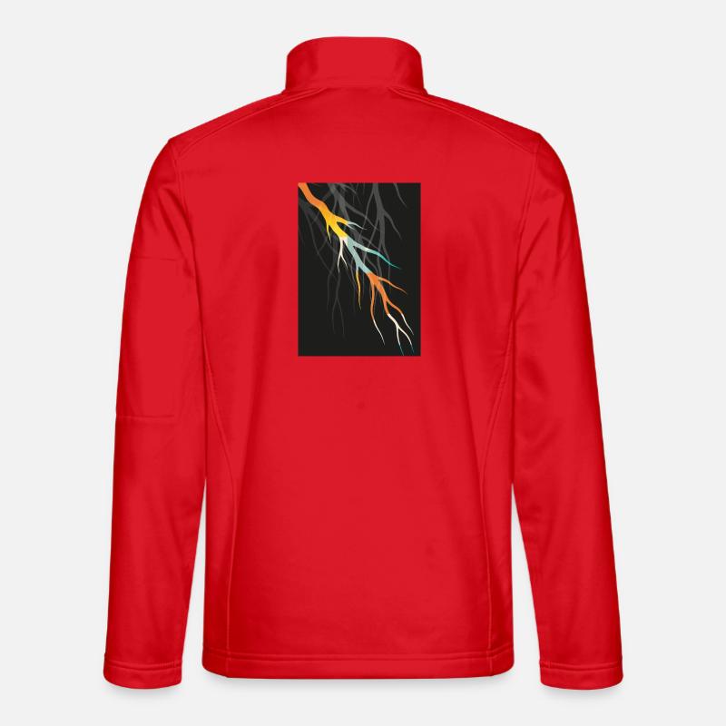 Abstract Root Art Geometric Modern Art - Unisex Softshell Jacket - red