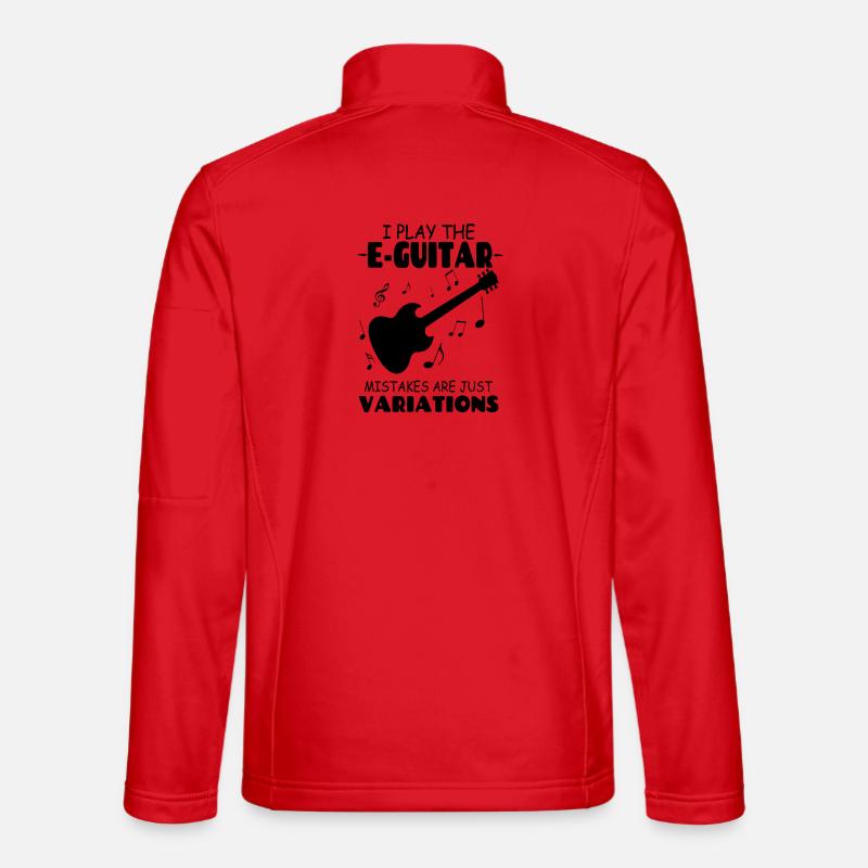 I_PlayThe_E Guitar_Mistakes_Are_Just_Variations - Unisex Softshell Jacket - red