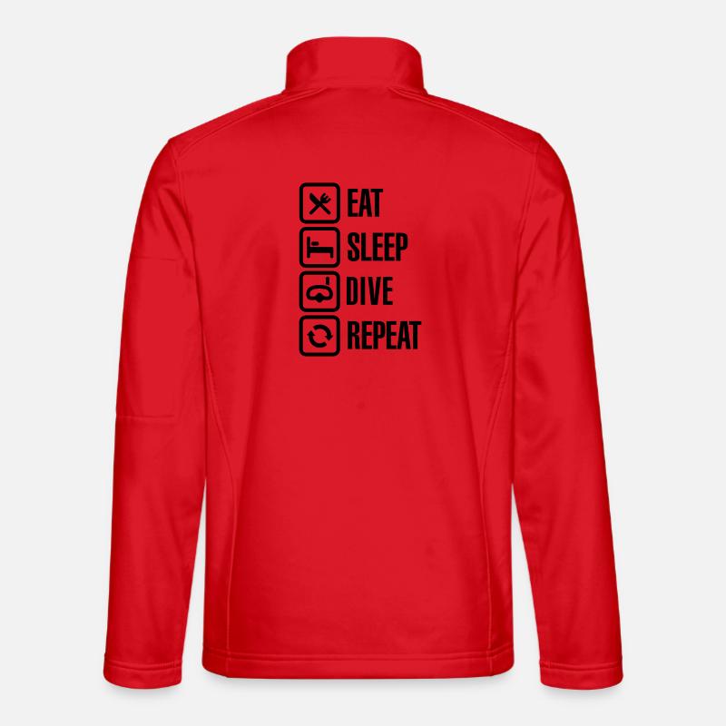 Eat Sleep Dive Repeat - Unisex Softshell Jacket - red