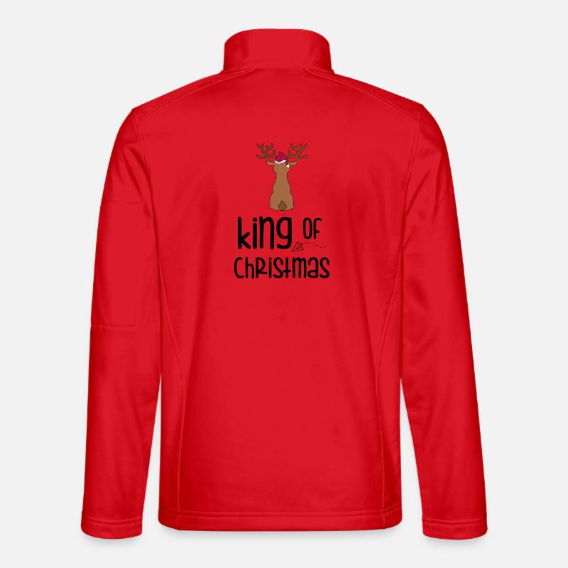 Hirsch mit Weihnachtsmütze - Unisex Softshelljacke - Rot
