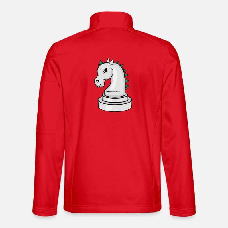 Schachfigur: genervtes Punk-Schachpferd - Unisex Softshelljacke - Rot