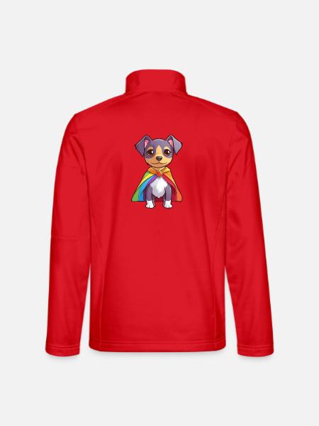 Pridelhund | Pride-Farben | LGBTQ+ | Niedlich - Unisex Softshelljacke - Rot