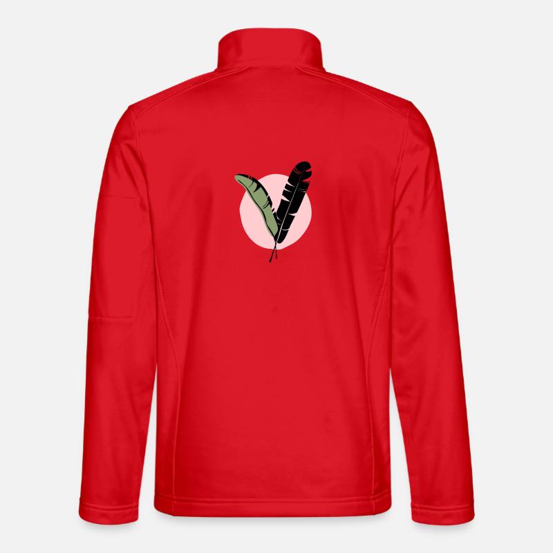 Bananenblatt abstract midcentury modern - Unisex Softshelljacke - Rot