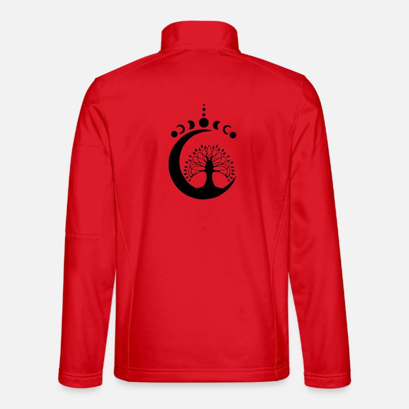 Black Lunar Tree - Unisex Softshell Jacket - red
