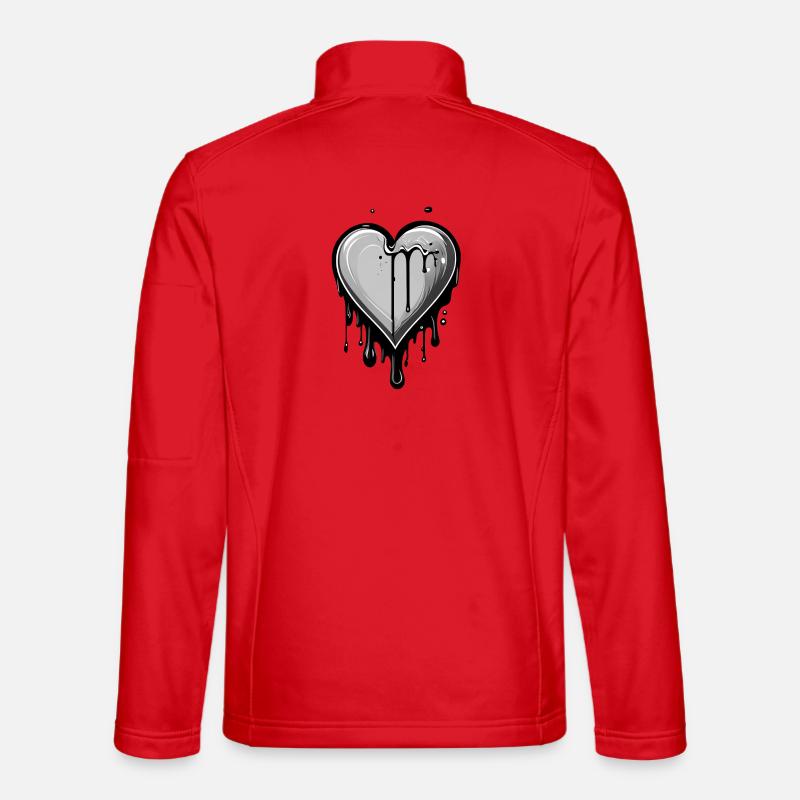 Molten Graffiti Heart with Drops Unisex Softshell Jacket