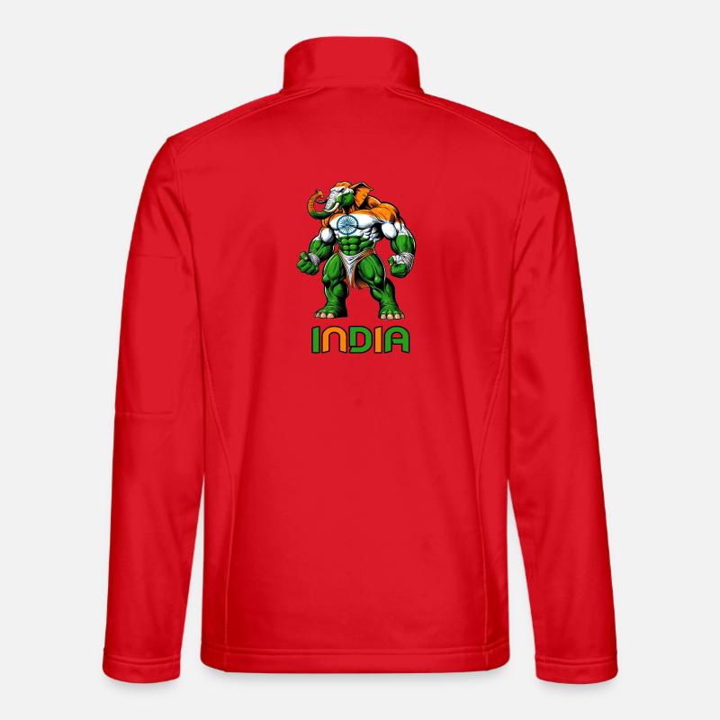 Indien Elefant Flaggen Design - Unisex Softshelljacke - Rot