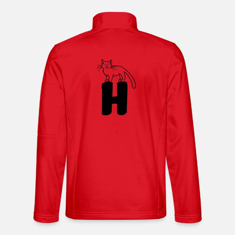Cat Letter H - Unisex Softshell Jacket - red