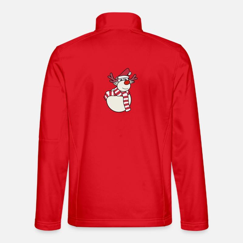 Reindeer Snowman - Unisex Softshell Jacket - red