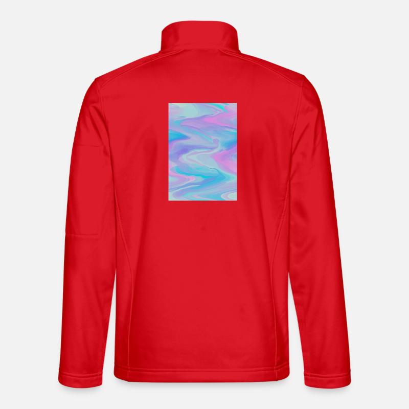 Pastel Waves - Unisex Softshell Jacket - red