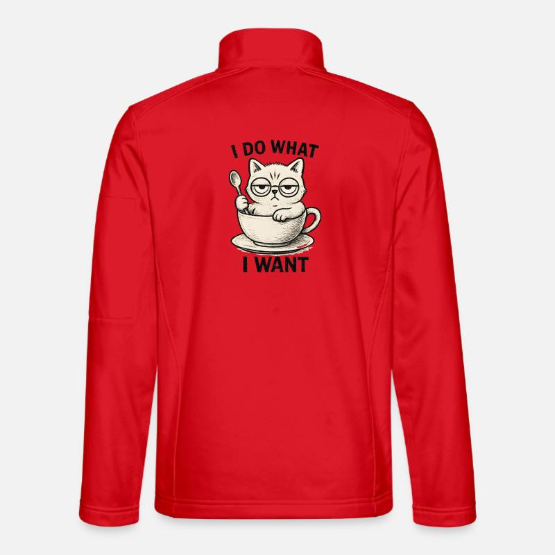 Katze in Teetasse - Unisex Softshelljacke - Rot