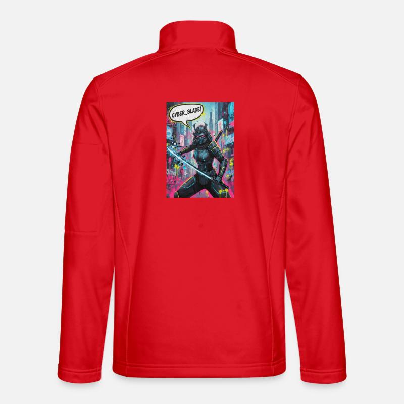 Cyber Samurai Neon Graffiti - Unisex Softshelljacke - Rot