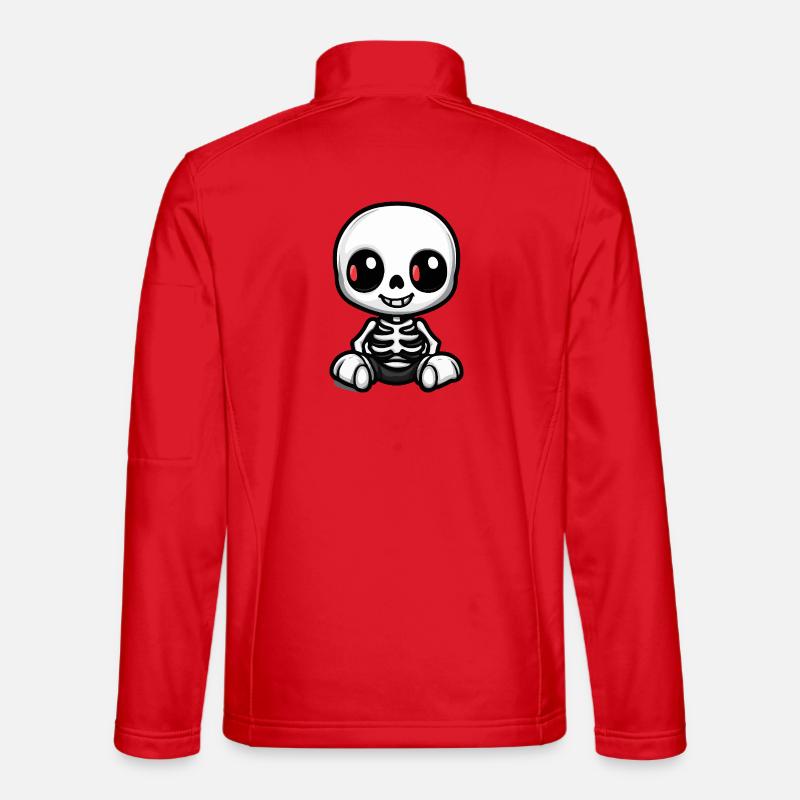 Skeleton Cute Halloween Comic - Unisex Softshell Jacket - red