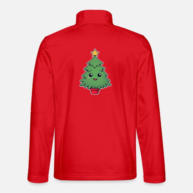 Kuscheliger Weihnachtsbaum mit Stern - Unisex Softshelljacke - Rot