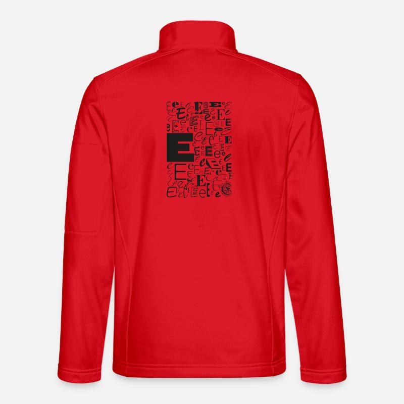 Typo E – Conception de lettres pour les amateurs de polices de caractères Veste en tissu softshell Unisexe