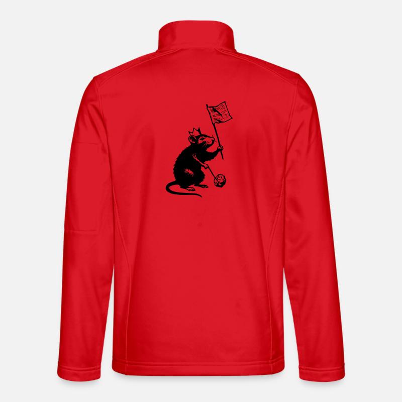 Rat with flag - Unisex Softshell Jacket - red