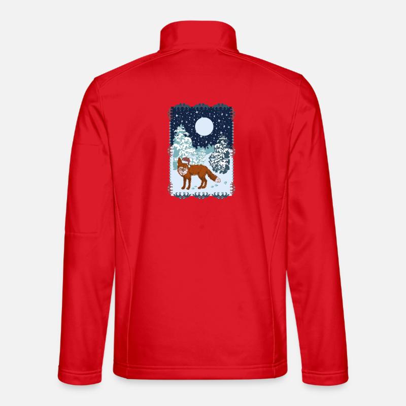 FOX UNDER MOONLIGHT - Unisex Softshell Jacket - red