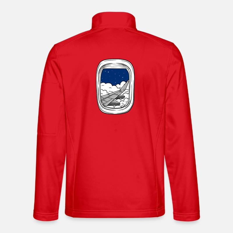 Night flight over cloud windows - Unisex Softshell Jacket - red