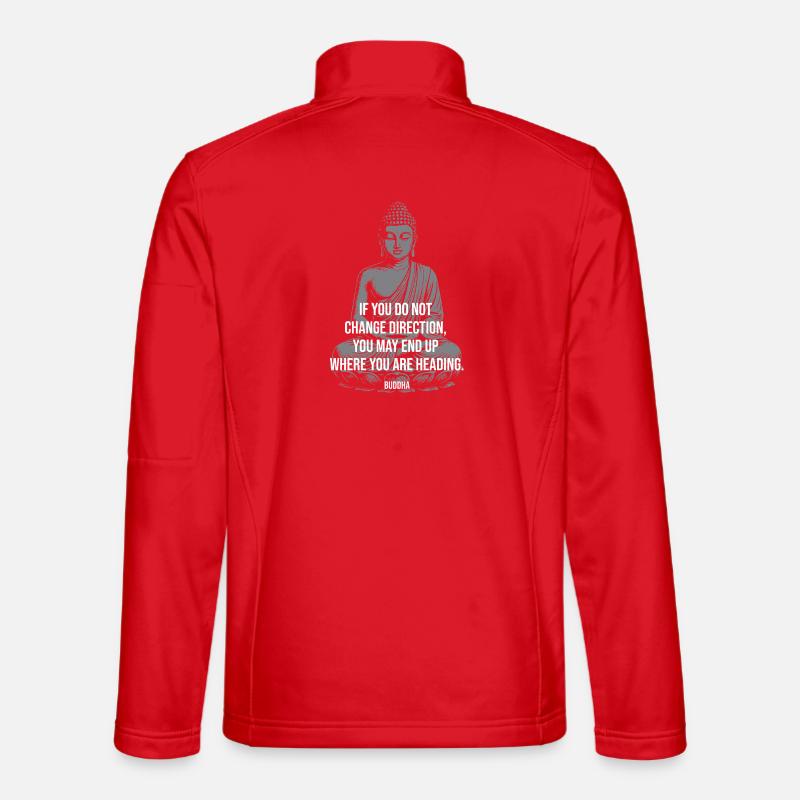 Buddha Change Direction Reminder - Unisex Softshell Jacket - red