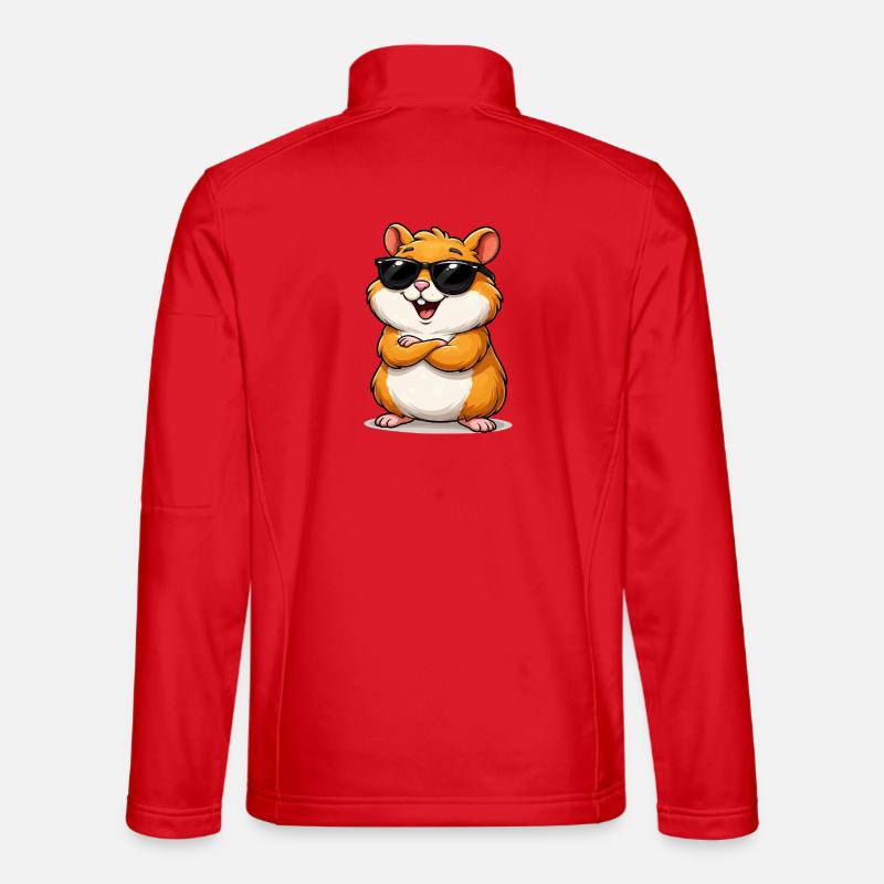 Selbstbewusster Hamster mit Sonnenbrille - Unisex Softshelljacke - Rot