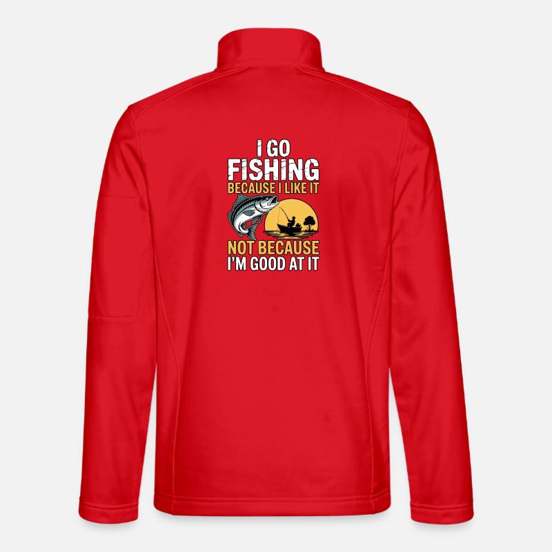 Je vais pêcher pas parce que je suis doué Veste en tissu softshell Unisexe