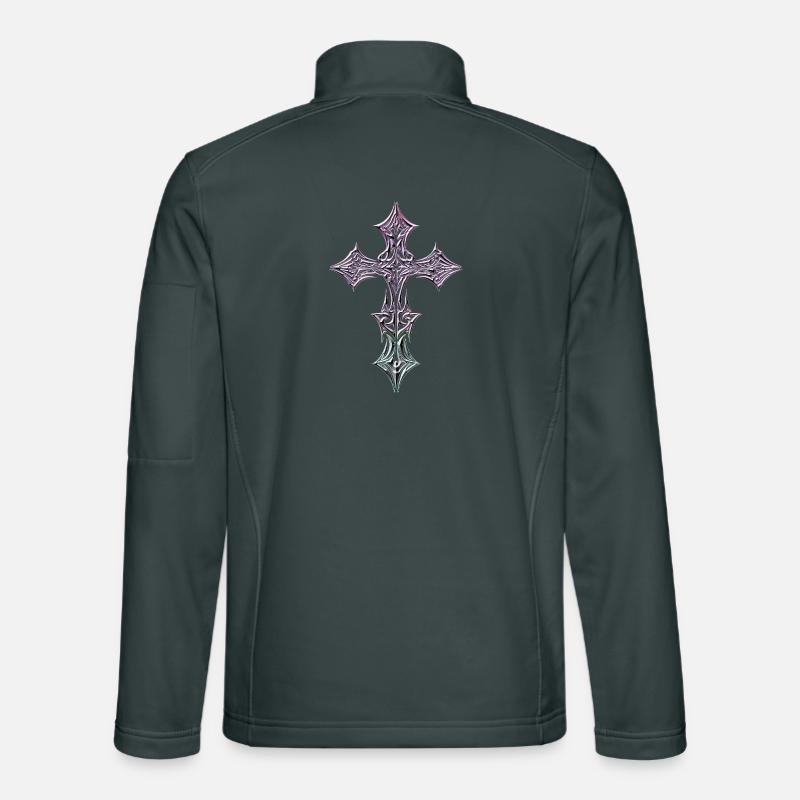 Gradient de croix filigrané orné Veste en tissu softshell Unisexe