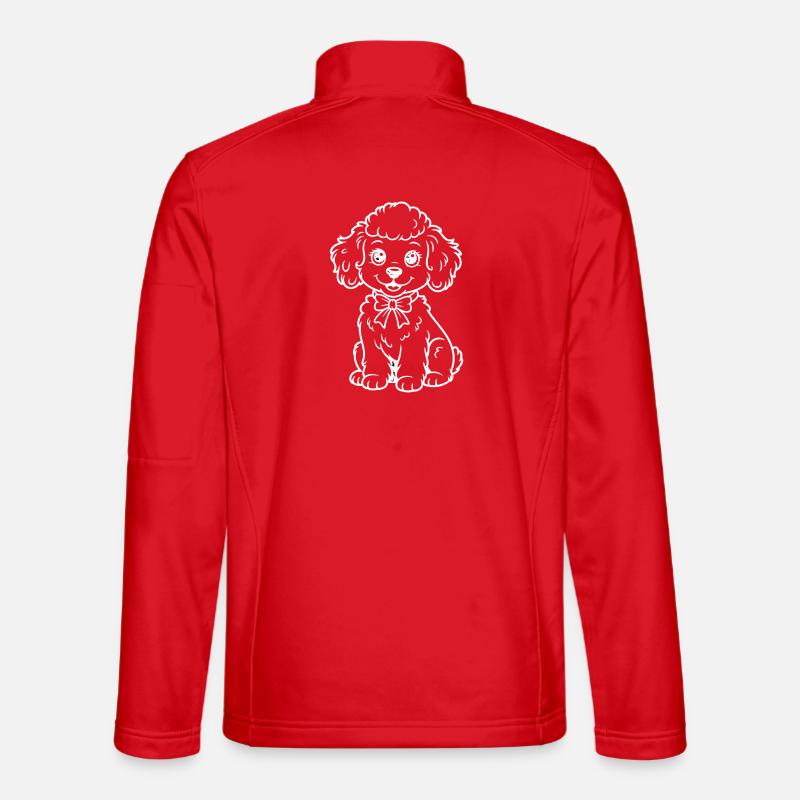 Caniche avec illustration d’arc - Veste en tissu softshell Unisexe - rouge