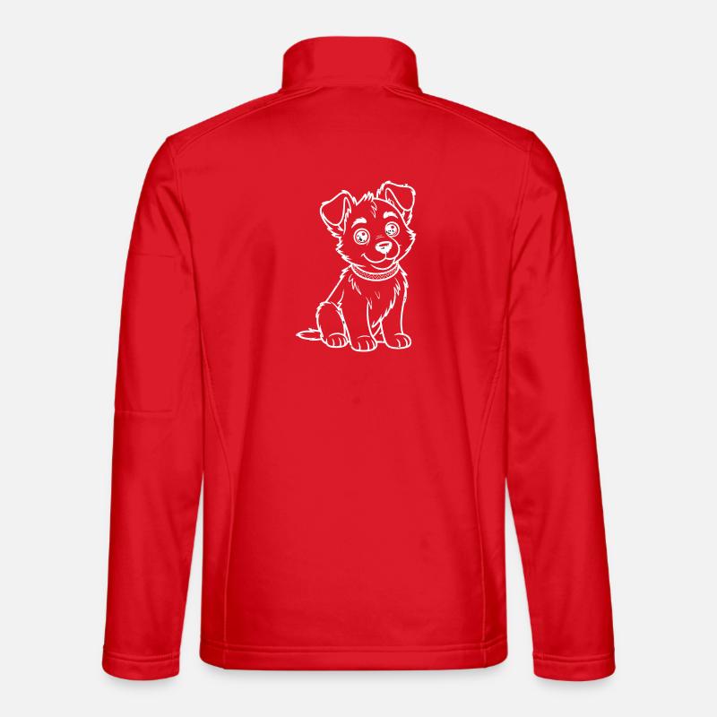 Kleiner Hund mit Lächelndem Blick - Unisex Softshelljacke - Rot