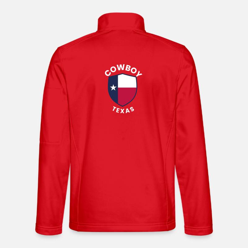 Cowboy Texas Shield Graphic Design - Unisex Softshell Jacket - red