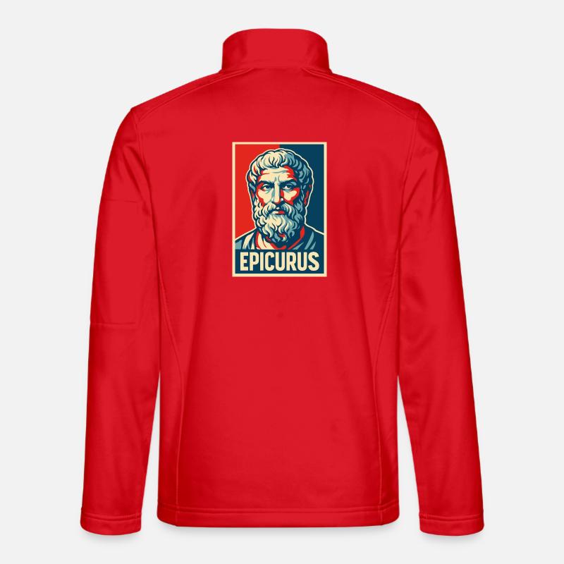 Epicurus Pop Art Portrait - Unisex Softshell Jacket - red