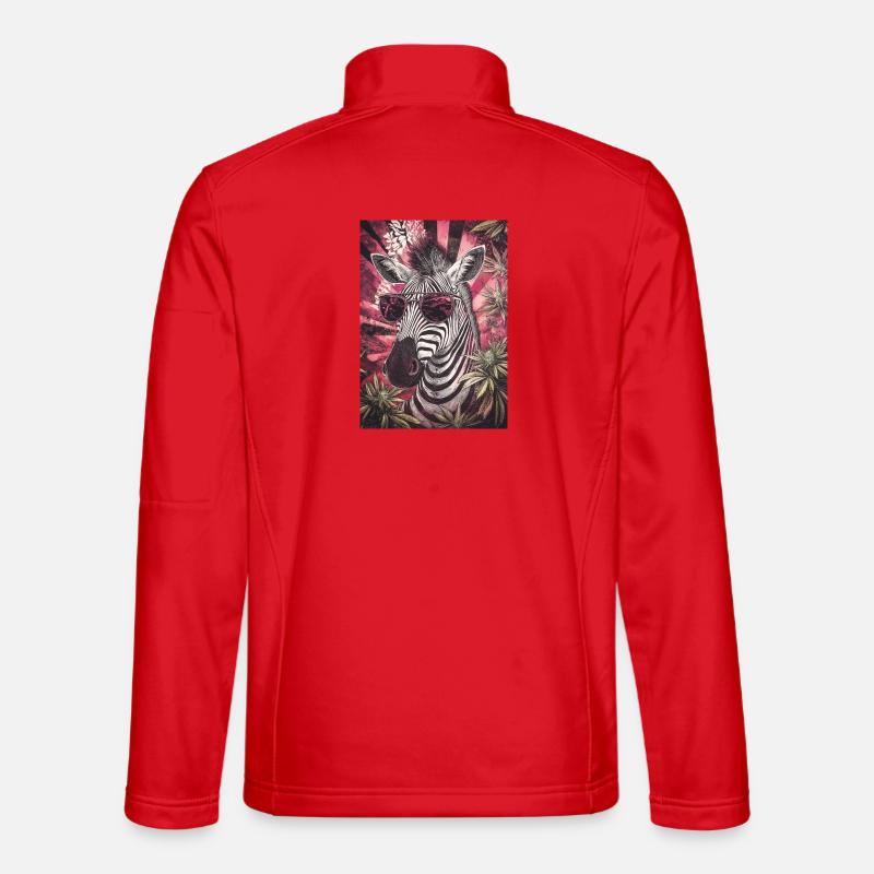 Zebra mit Sonnenbrille im Cannabis Psychedel Unisex Softshelljacke