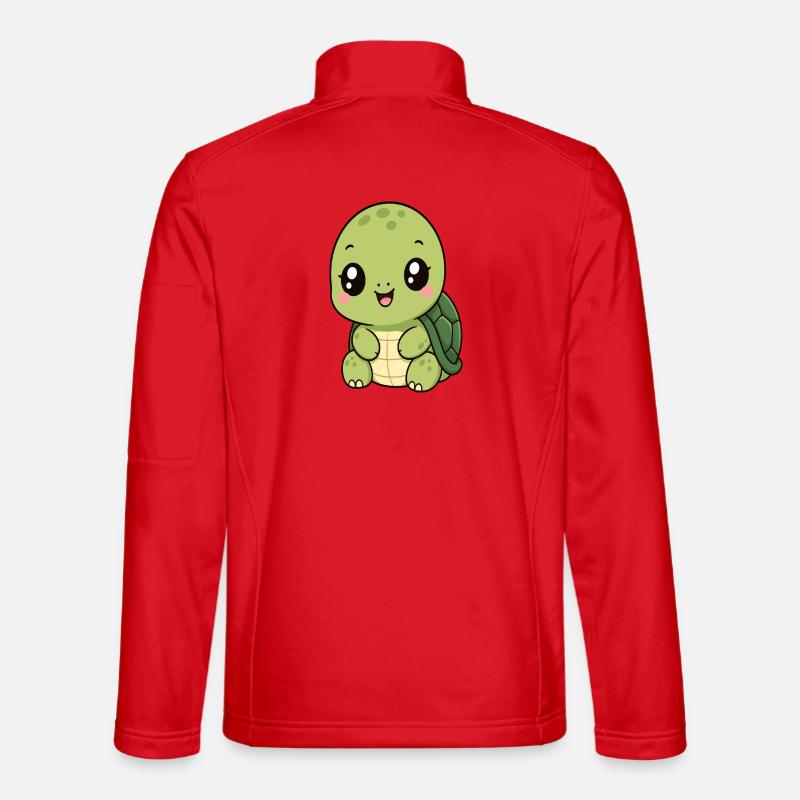 Kawaii Schildkröte  - Unisex Softshelljacke - Rot
