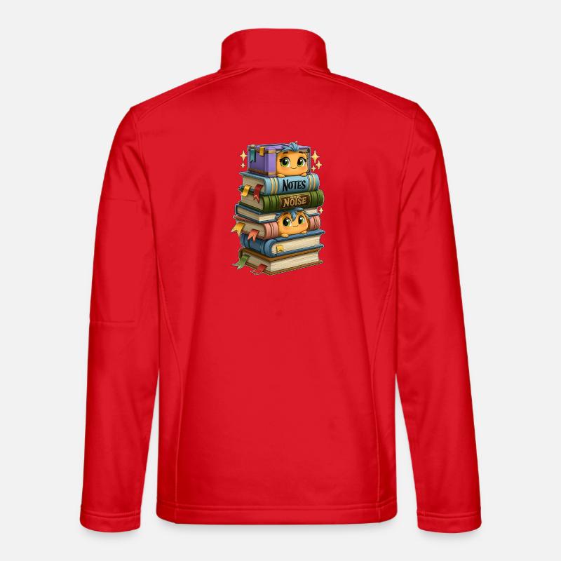 Bibliothèque avec des oiseaux - Veste en tissu softshell Unisexe - rouge