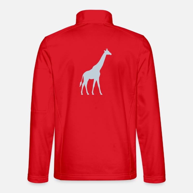 Pastel giraffe silhouette - Unisex Softshell Jacket - red